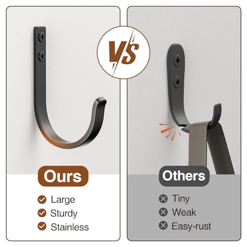20 Pack Door Hooks for Coat and Towel Black