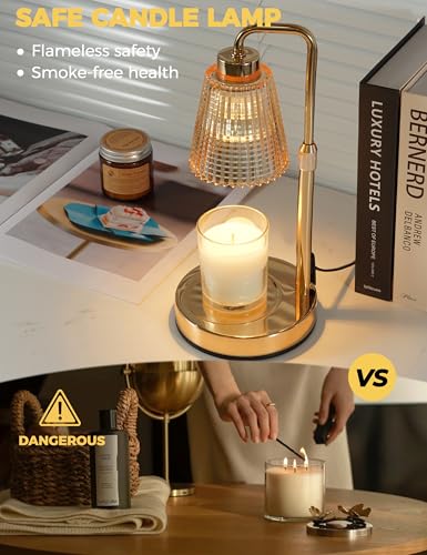 Gold Candle Warmer Lamp with 24h Cycle Timer
