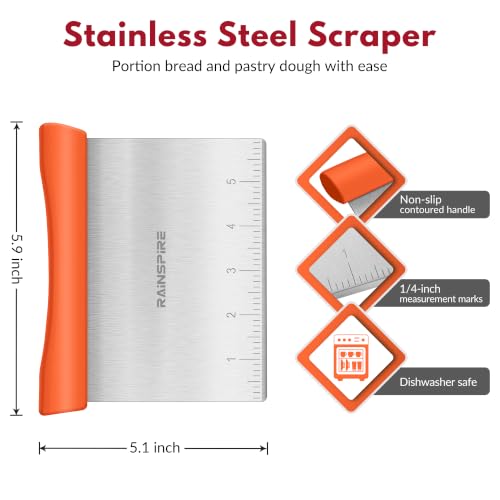 Multi Purpose Stainless Steel Bench Scraper Dough Blender & Pastry Cutter