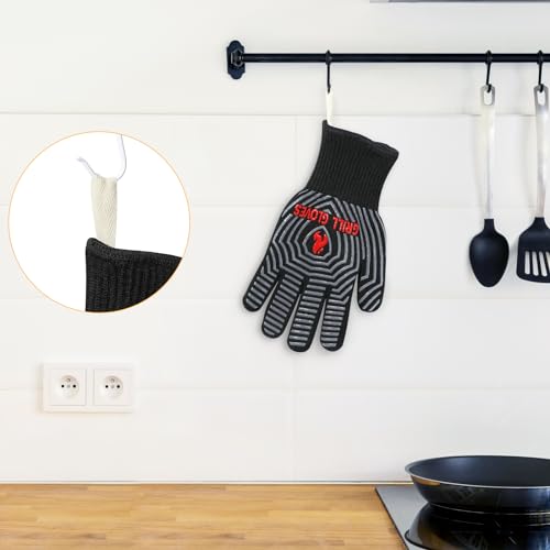 BBQ Gloves 1472°F Heat Resistant Grilling Gloves Silicone Non (2 Count)