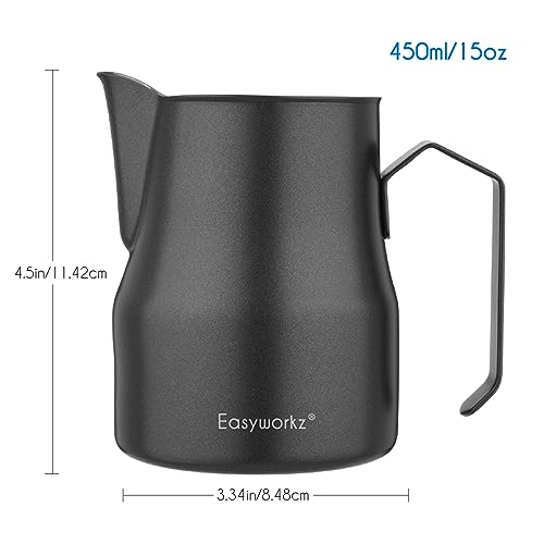 Espresso Steaming Pitcher Stainless Steel 15 oz Coffee Frothing Picther Milk Jug Cappuccino Latte Art Cup
