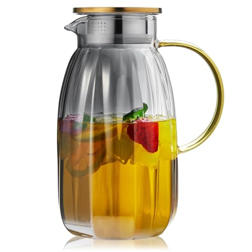 68OZ Glass Pitcher with Lid and Spout