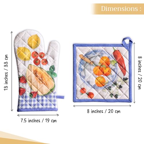 100% Cotton Oven Mitt & Pot Holder Set (2 Count)