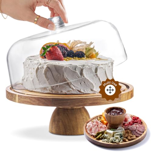 Wood Cake Stand with Lid