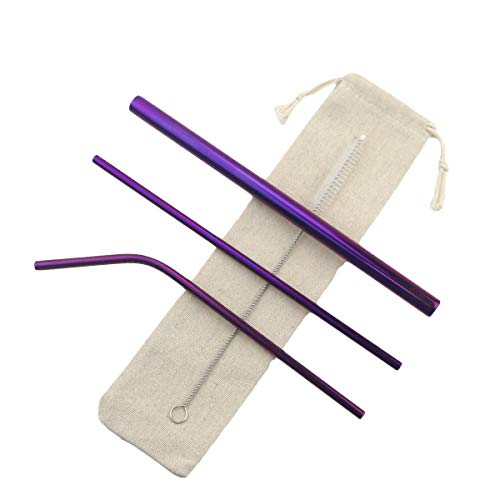 Metal Straws Stainless Steel Straws 8.5" Drinking Straws Reusable 3 Set