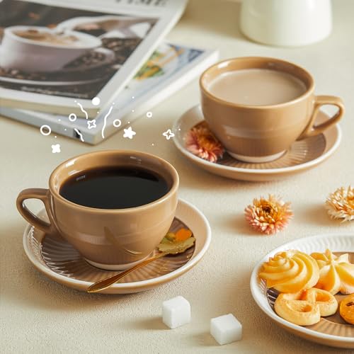 6 Ounce Cappuccino Cups with Saucers (4 Count)