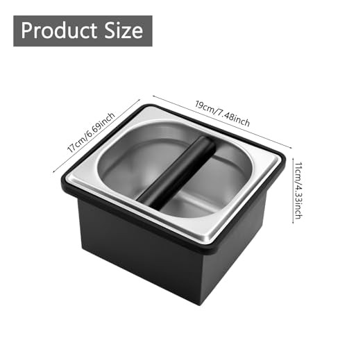 Espresso Knock Box Stainless Steel Coffee Puck Container Knockbox
