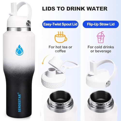 SENDESTAR 40oz Stainless Steel Water Bottle