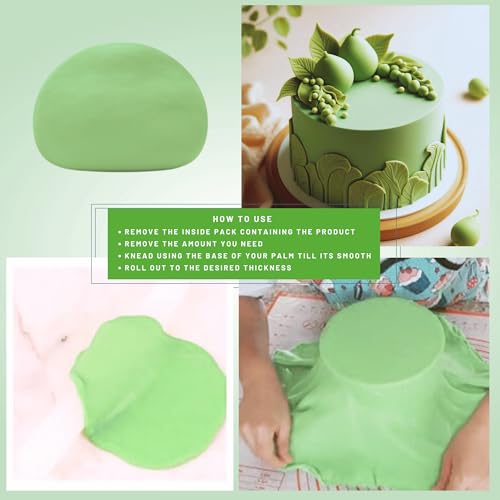 Pea Green Fondant for Cake Decorating (8.8 Ounce)