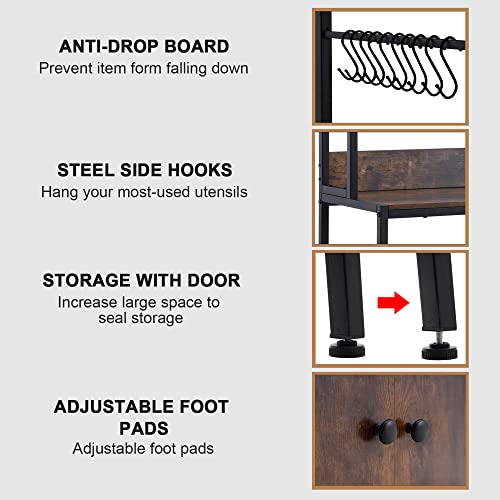 5 Tier Kitchen Bakers Rack with Storage