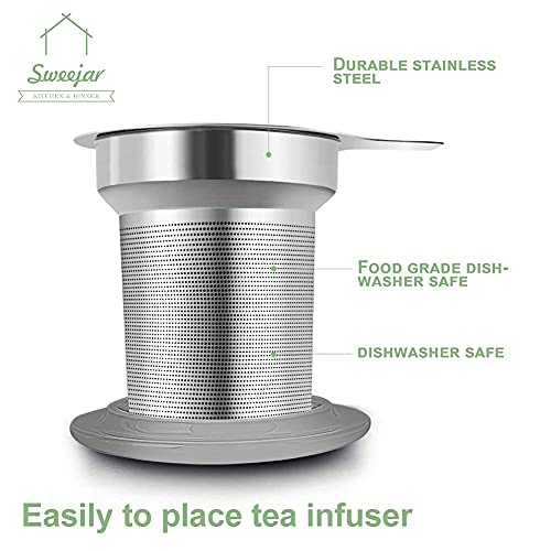 Sweejar Porcelain Tea Infuser Mug with Lid