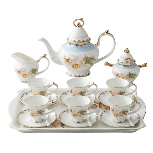 22 Piece Bone China Tea and Coffee Set