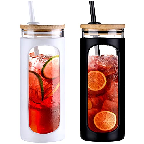 20oz Glass Tumbler with Straw and Lid (2 Count)