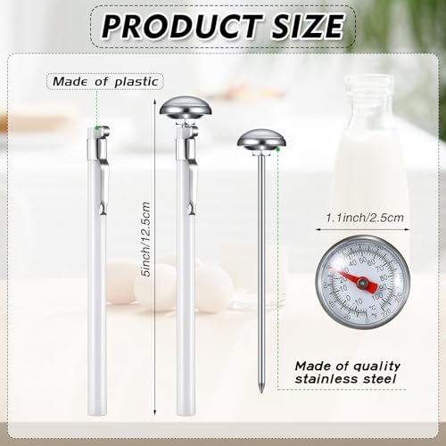 6 Pcs Stainless Steel Kitchen Dial Thermometer 5" (6 Count)