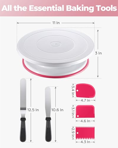 Cake Decorating Kit with Turntable Baking Supplies for Beginner Pros
