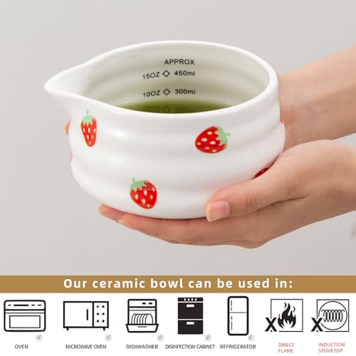 Ceramic Matcha Bowl with Bamboo Whisk Holder