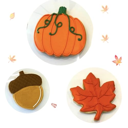 Thanksgiving Cookie Cutters Set 5Pcs Sturdy Fall Biscuit Cutters (5 Count)