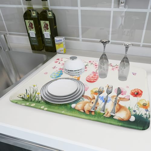 Easter Bunny Dish Drying Mat