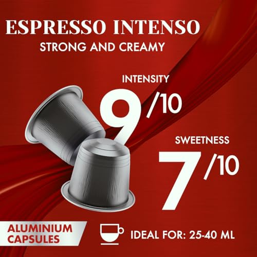 Espresso Intenso Aluminum Capsules Compatible with Nespresso Original Machines (100 Count)