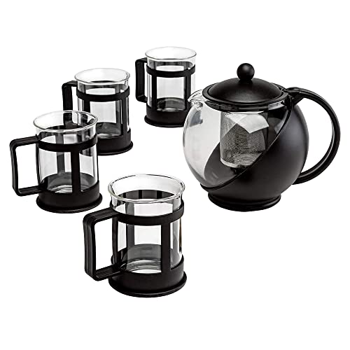 Half Moon Teapot Set with 4 Tea Cups