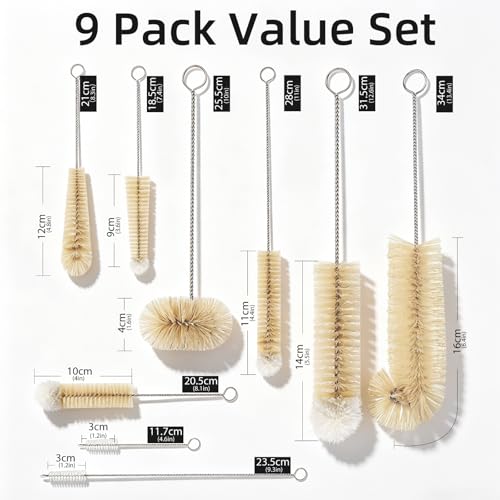 9 Pcs Bottle Brush Set