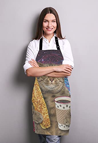 Funny Galaxy Cat Adjustable Bib Apron