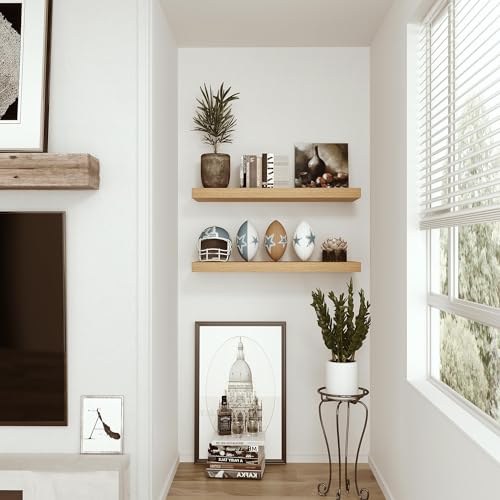 Deep Floating Shelves for Wall 24 inches Long Set of 2 (2 Count)
