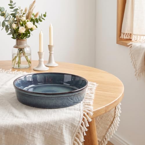 Ceramic Pie Pan Quiche Dish 2.3 Quart Baking Pan