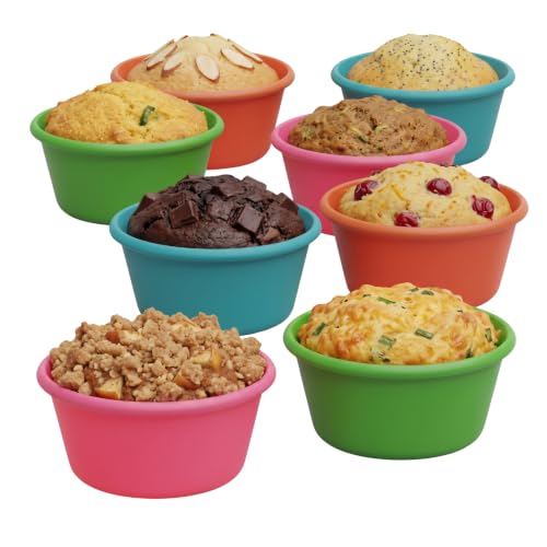Silicone Jumbo Muffin Liners for Baking (8 Count)