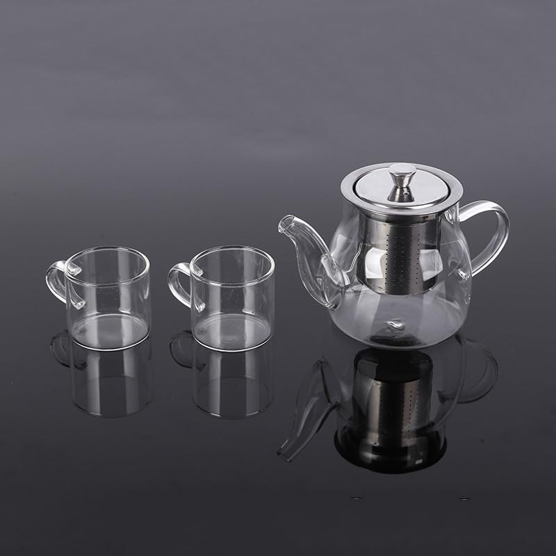 Tea Set Gift Set Kettle Home Office Thickened Vintage Teapot Set with 6 Glass Cup