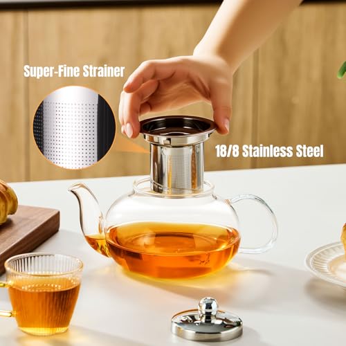 Tea Pot with Infuser for Loose Tea (20 Fl Oz)