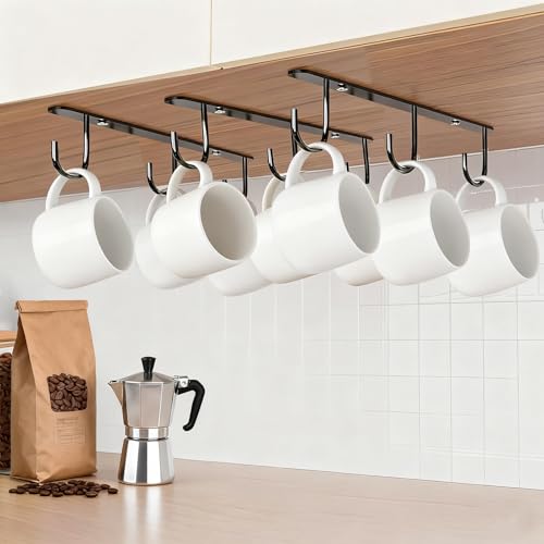 3pcs Under Cabinet Mug Hooks