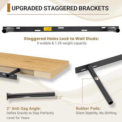 Deep Floating Shelves 48x12” Set of 2 (2 Count)