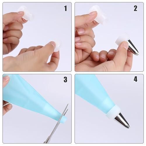 8 Pieces Piping Bags and Tips Set 6 Icing Tips Icing Piping Nozzles Set Frosting Bags Ties Cupcake Decorating Kit Cupcake Pastry Tool