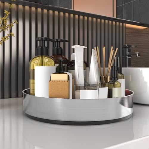 Pantry Cabinet Lazy Susan Stainless Steel Black Spice Rack Turntable