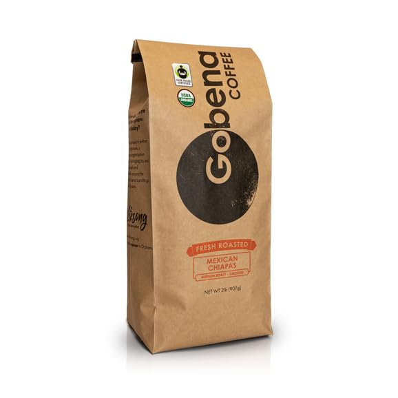 Coffee 2lb Fair Trade Organic Certified Mexican Chiapas Ground Medium Roast (32 Ounce)