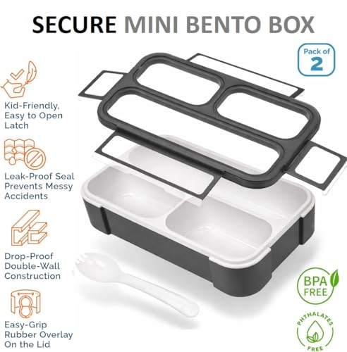 Small Snack Box Container for Kids Toddlers (2 Count)