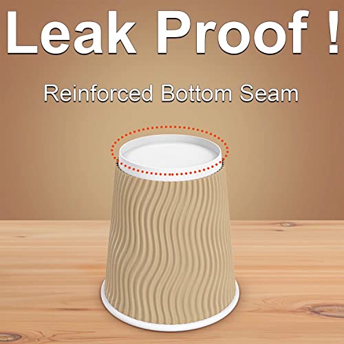 Hot 8 oz Disposable Insulated Corrugated Sleeve Ripple Wall Paper Coffee Cups for Drink