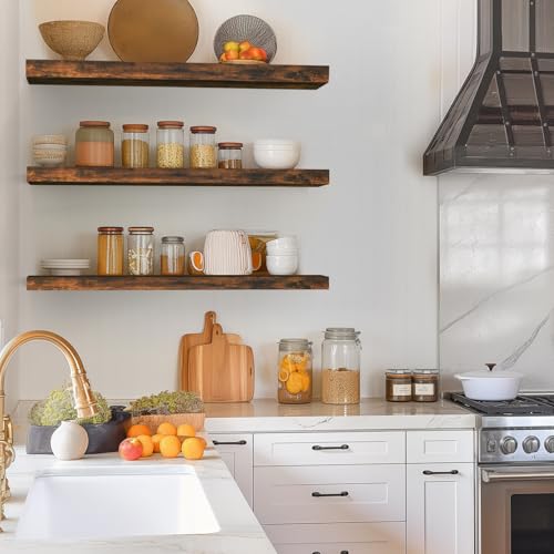 Rustic Brown Floating Shelves 35.4in