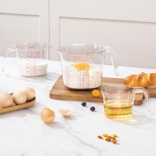 3 Piece Clear Nesting Liquid Measuring Cups with Spouts (3 Count)