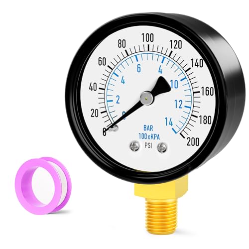 0 200PSI Well Pump Pressure Gauge 2" Dial Size
