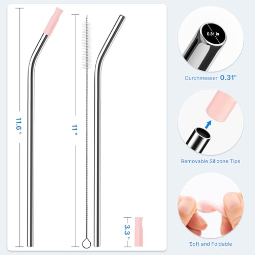Repeatable Metal Straw with Silicone Tips for 30 oz Stanley Tumbler