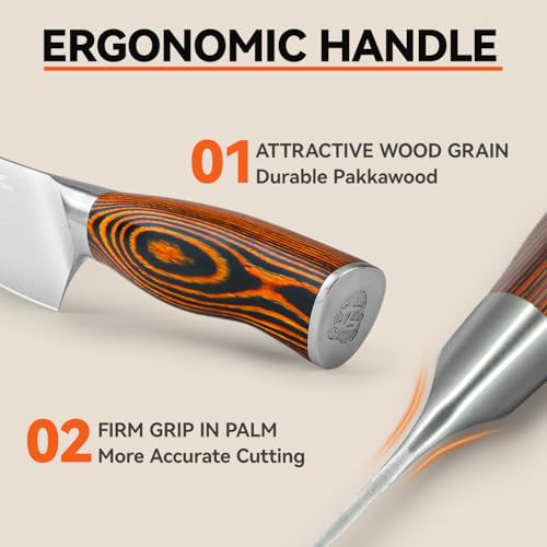 Chef Knife 8 inch Sharp Kitchen Knife with Pakkawood Handle