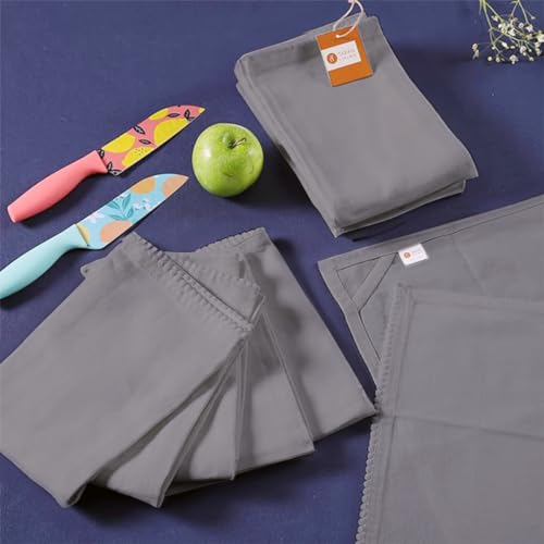 Hand Towels 100% Cotton Solid Kitchen Dish Cloths 18"x 28" (6 Count)