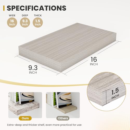 16 Inch Floating Shelves (2 Count)