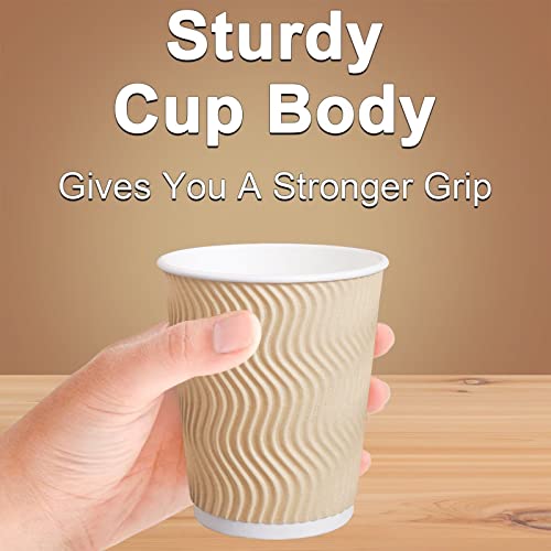Hot Paper Cups_12 oz Disposable Insulated Corrugated Sleeve Ripple Wall Paper Cup 100 pcs