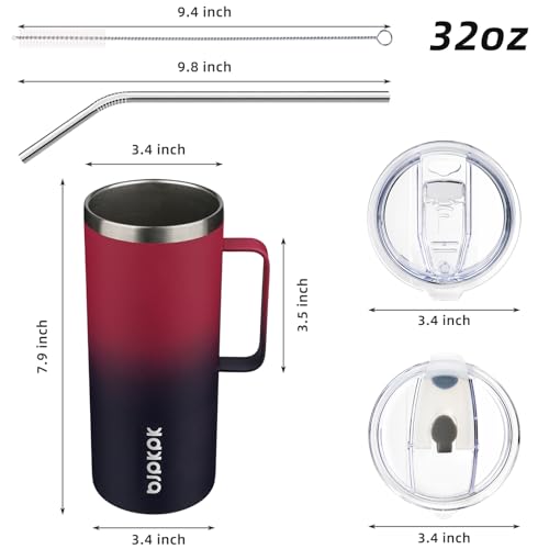 32oz Insulated Coffee Mug with Handle