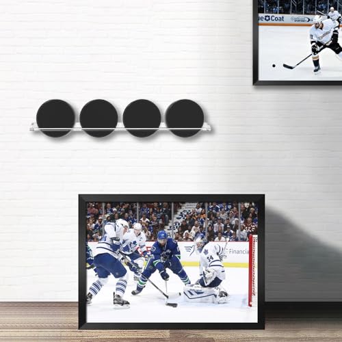 Clear Hockey Pucks Wall Display for 4 Pucks