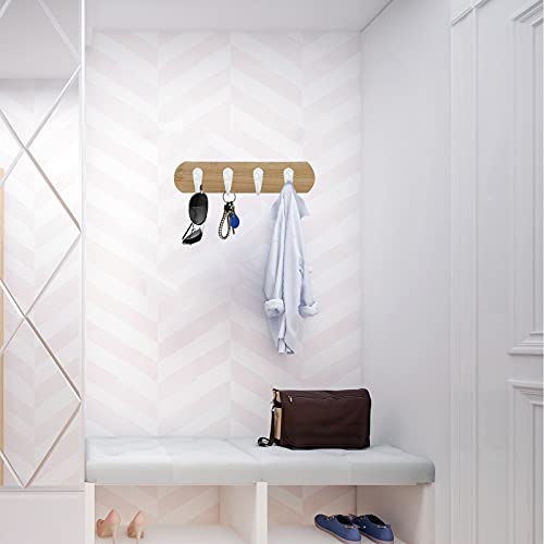 15PCS Coat Hooks Wall Mounted White Single Prong Robe Hook (15 Count)