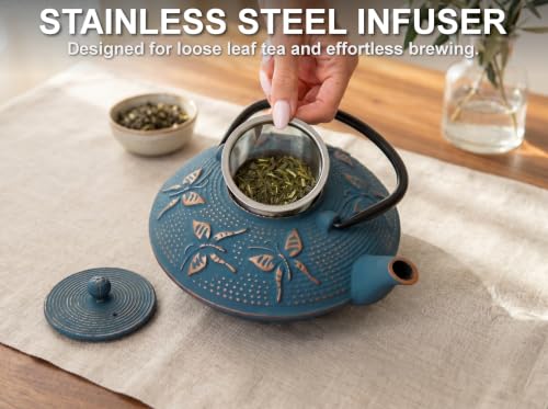 Blue Butterfly Cast Iron Tea Set
